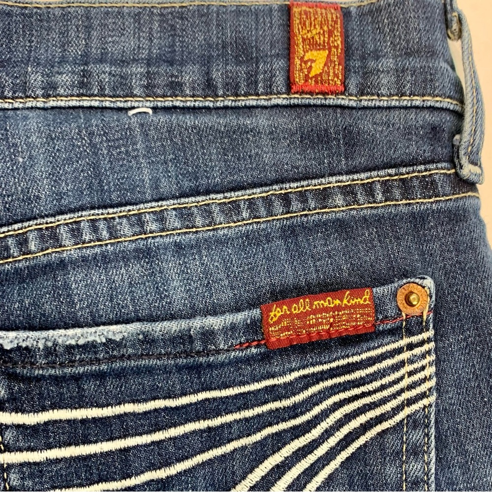 7 For ALL MANKIND Indigo Dojo Cut Off Jean Shorts Sz 29 - Picture 8 of 8